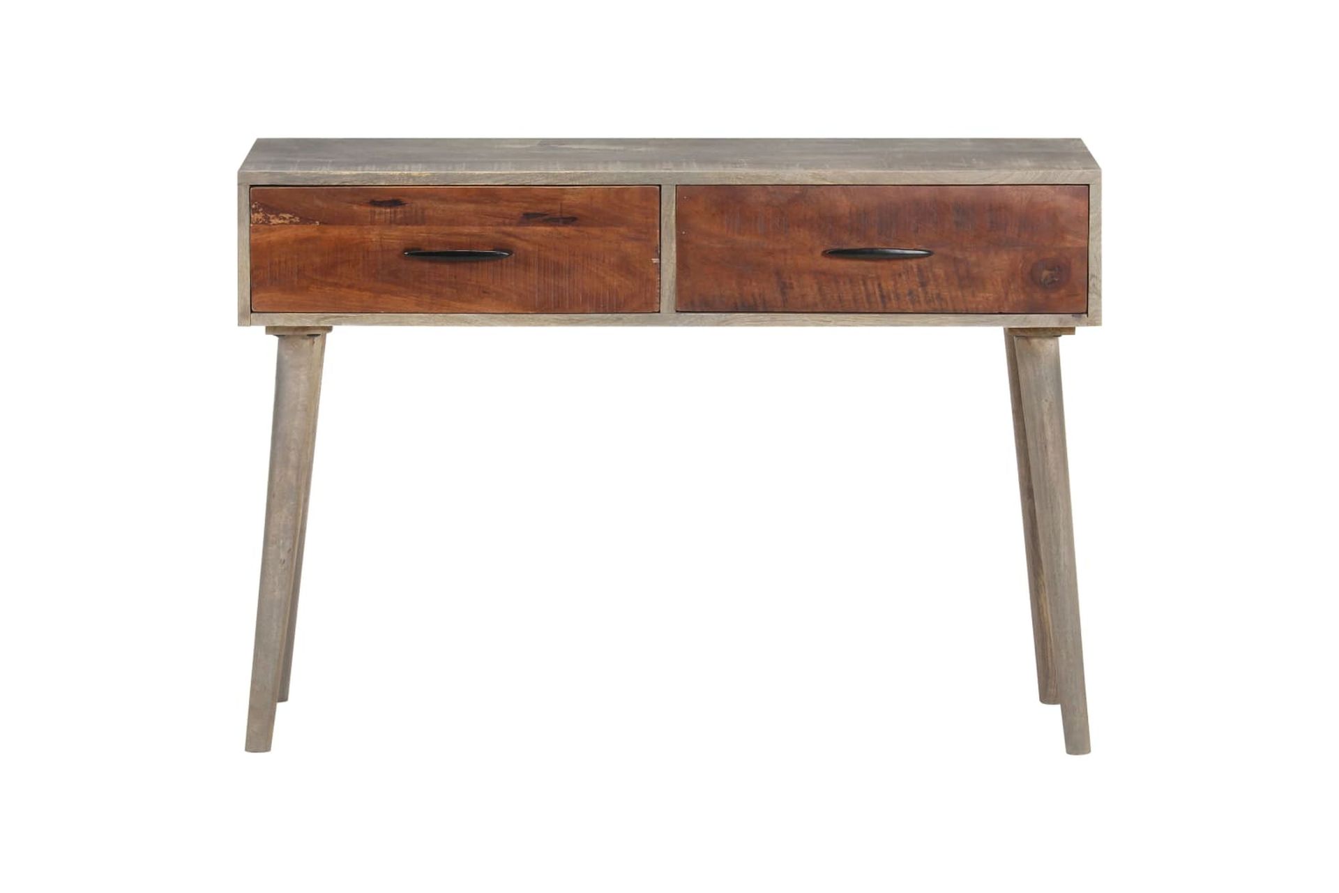 beBasic Konsolipöytä harmaa 110x35x75 cm täysi karkea mangopuu - Harmaa - Huonekalut - Pöytä & ruokailuryhmä - Apupöytä & sivupöytä - Konsolipöytä