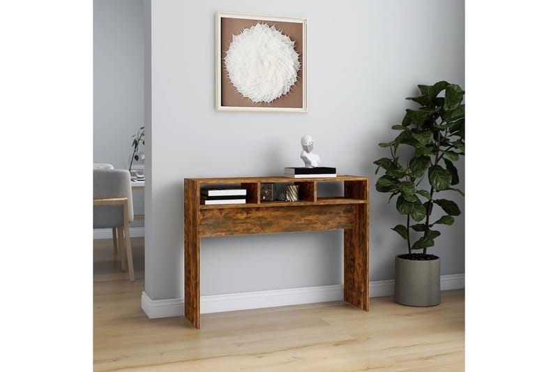 beBasic Konsolipöytä savutammi 105x30x80 cm tekninen puu - Ruskea - Huonekalut - Pöytä & ruokailuryhmä - Apupöytä & sivupöytä - Konsolipöytä