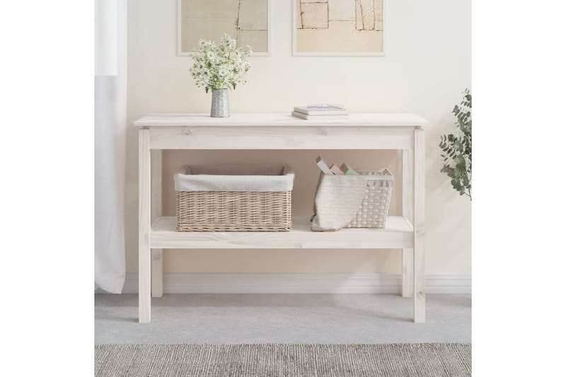 beBasic Konsolipöytä valkoinen 110x40x75 cm täysi mänty - Valkoinen - Huonekalut - Pöytä & ruokailuryhmä - Apupöytä & sivupöytä - Konsolipöytä
