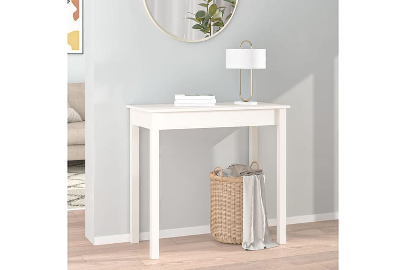 beBasic Konsolipöytä valkoinen 80x40x75 cm täysi mänty - Valkoinen - Huonekalut - Pöytä & ruokailuryhmä - Apupöytä & sivupöytä - Konsolipöytä