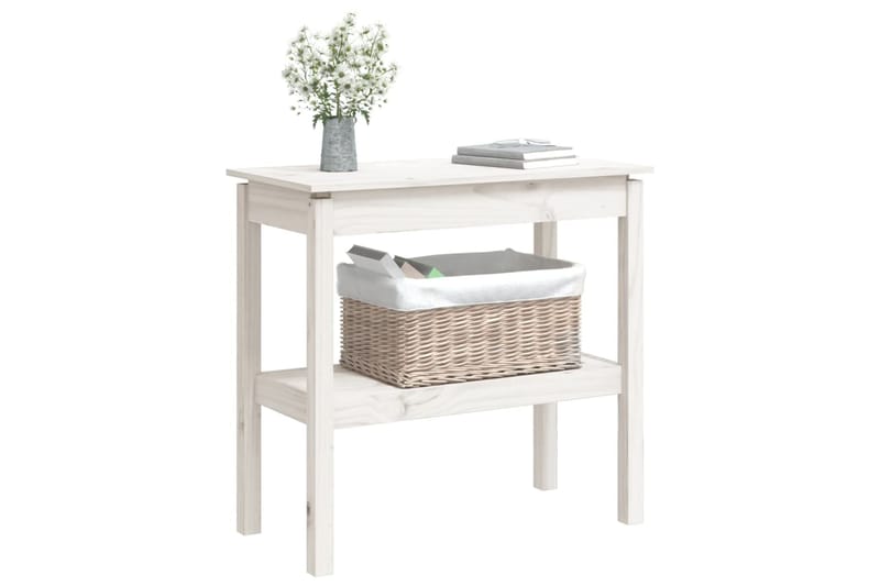 beBasic Konsolipöytä valkoinen 80x40x75 cm täysi mänty - Valkoinen - Huonekalut - Pöytä & ruokailuryhmä - Apupöytä & sivupöytä - Konsolipöytä