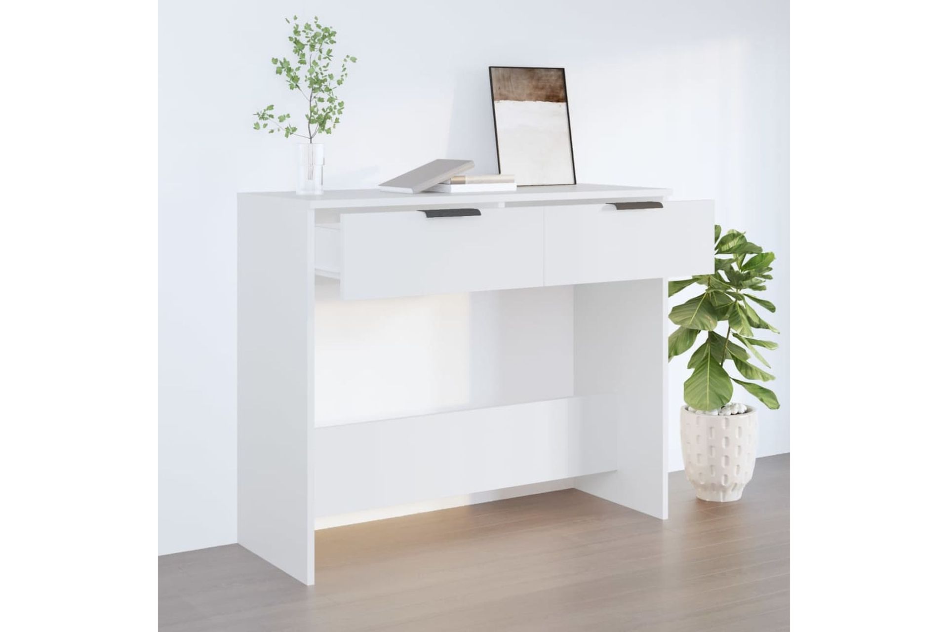 beBasic Konsolipöytä valkoinen 90x36x75 cm tekninen puu - Valkoinen - Huonekalut - Pöytä & ruokailuryhmä - Apupöytä & sivupöytä - Konsolipöytä