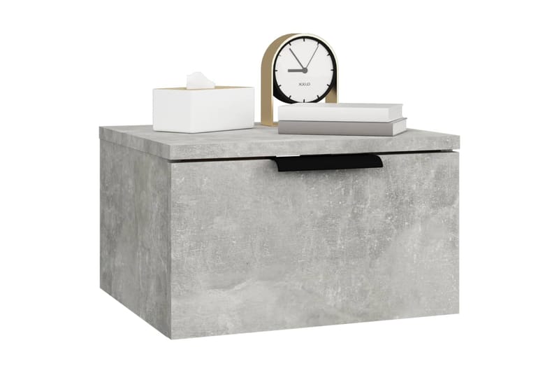 beBasic Seinäkiinnitettävä yöpöytä betoninharmaa 34x30x20 cm - Harmaa - Huonekalut - Pöytä & ruokailuryhmä - Apupöytä & sivupöytä - Yöpöytä