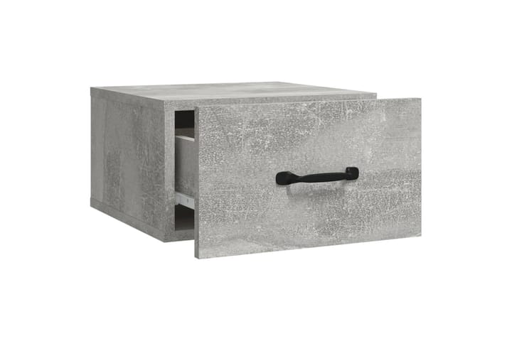beBasic Seinäkiinnitettävä yöpöytä betoninharmaa 35x35x20 cm - Harmaa - Yöpöytä