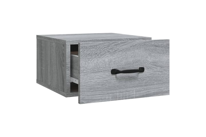 beBasic Seinäkiinnitettävä yöpöytä harmaa Sonoma 35x35x20 cm - Harmaa - Yöpöytä