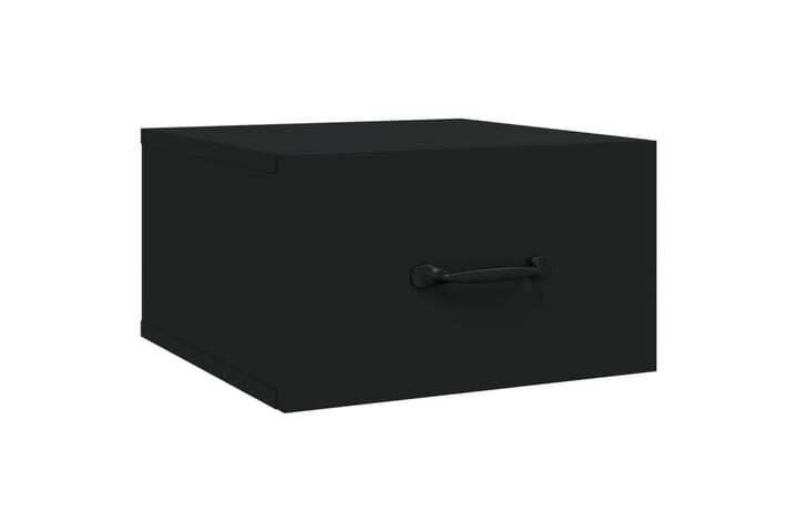 beBasic Seinäkiinnitettävä yöpöytä musta 35x35x20 cm - Musta - Yöpöyt�ä