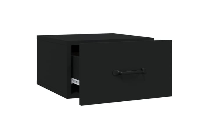 beBasic Seinäkiinnitettävä yöpöytä musta 35x35x20 cm - Musta - Yöpöytä