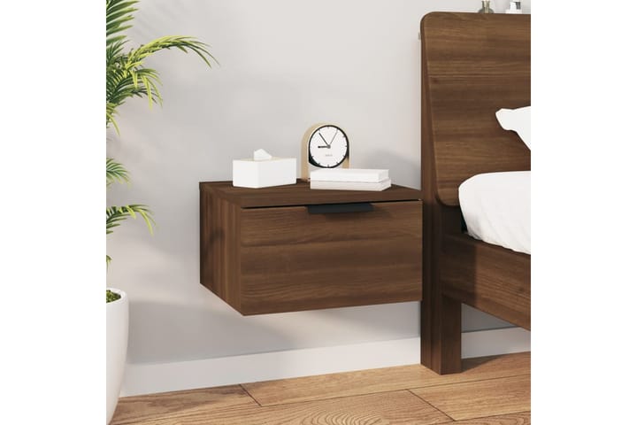 beBasic Seinäkiinnitettävä yöpöytä ruskea tammi 34x30x20 cm - Ruskea - Yöpöytä