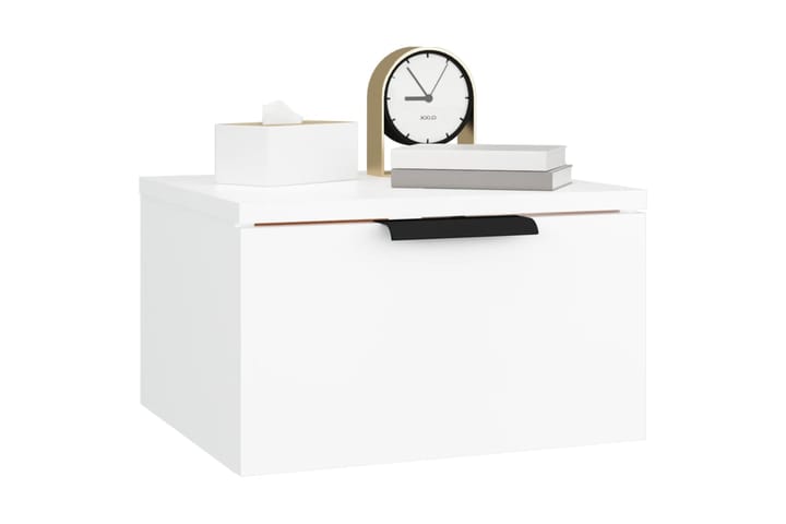 beBasic Seinäkiinnitettävä yöpöytä valkoinen 34x30x20 cm - Valkoinen - Yöpöytä