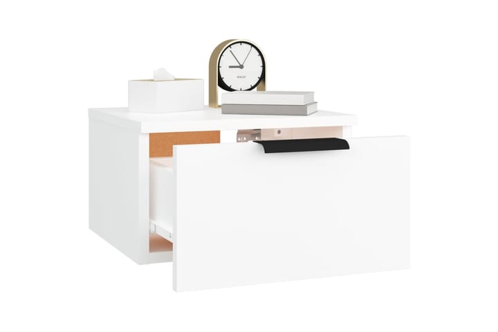beBasic Seinäkiinnitettävä yöpöytä valkoinen 34x30x20 cm - Valkoinen - Yöpöytä