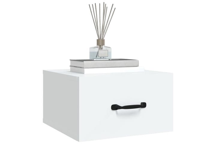 beBasic Seinäkiinnitettävä yöpöytä valkoinen 35x35x20 cm - Valkoinen - Yöpöytä