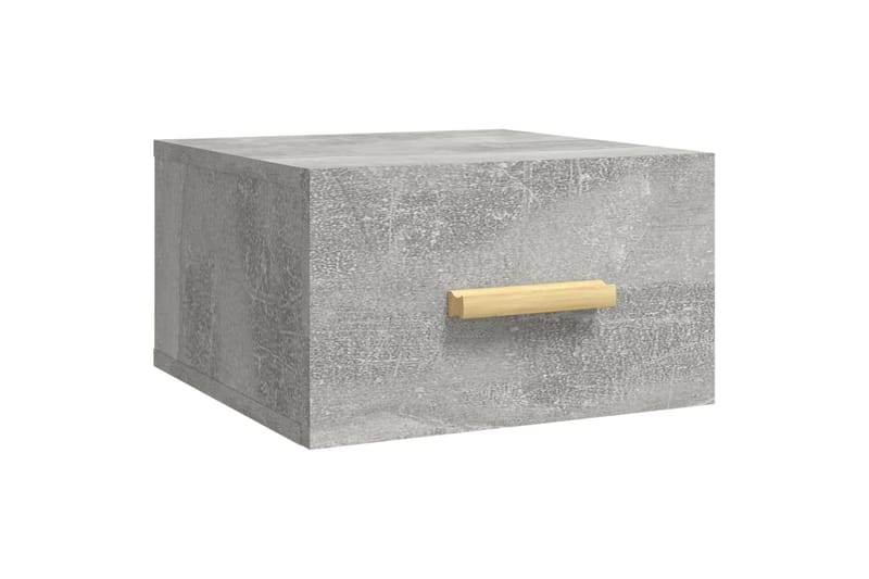 beBasic Seinäkiinnitettävät yöpöydät 2 kpl betoninharmaa 35x35x20 cm - Harmaa - Huonekalut - Pöytä & ruokailuryhmä - Apupöytä & sivupöytä - Yöpöytä