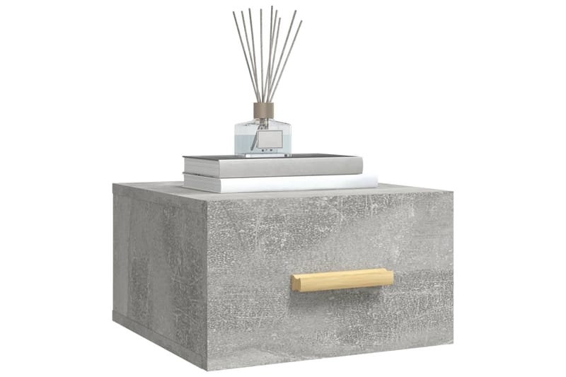 beBasic Seinäkiinnitettävät yöpöydät 2 kpl betoninharmaa 35x35x20 cm - Harmaa - Huonekalut - Pöytä & ruokailuryhmä - Apupöytä & sivupöytä - Yöpöytä