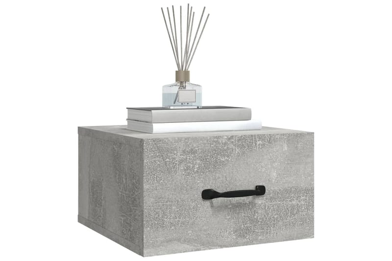 beBasic Seinäkiinnitettävät yöpöydät 2 kpl betoninharmaa 35x35x20 cm - Harmaa - Huonekalut - Pöytä & ruokailuryhmä - Apupöytä & sivupöytä - Yöpöytä