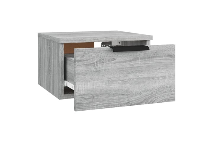 beBasic Seinäkiinnitettävät yöpöydät 2 kpl harmaa Sonoma 34x30x20 cm - Harmaa - Yöpöytä