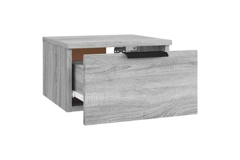 beBasic Seinäkiinnitettävät yöpöydät 2 kpl harmaa Sonoma 34x30x20 cm - Harmaa - Huonekalut - Pöytä & ruokailuryhmä - Apupöytä & sivupöytä - Yöpöytä