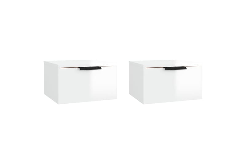 beBasic Seinäkiinnitettävät yöpöydät 2 kpl korkeak. valk. 34x30x20 cm - Valkoinen - Huonekalut - Pöytä & ruokailuryhmä - Apupöytä & sivupöytä - Yöpöytä