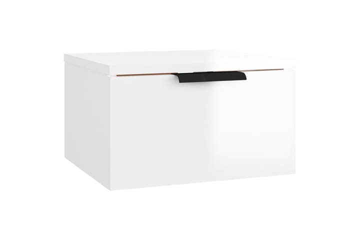 beBasic Seinäkiinnitettävät yöpöydät 2 kpl korkeak. valk. 34x30x20 cm - Valkoinen - Yöpöytä