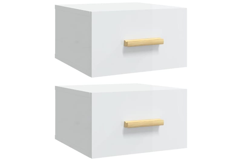 beBasic Seinäkiinnitettävät yöpöydät 2 kpl korkeak. valk. 35x35x20 cm - Valkoinen - Huonekalut - Pöytä & ruokailuryhmä - Apupöytä & sivupöytä - Yöpöytä