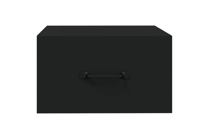 beBasic Seinäkiinnitettävät yöpöydät 2 kpl musta 35x35x20 cm - Musta - Yöpöytä
