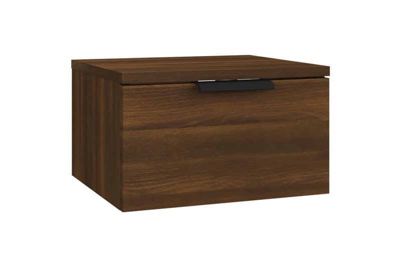 beBasic Seinäkiinnitettävät yöpöydät 2 kpl ruskea tammi 34x30x20 cm - Ruskea - Huonekalut - Pöytä & ruokailuryhmä - Apupöytä & sivupöytä - Yöpöytä