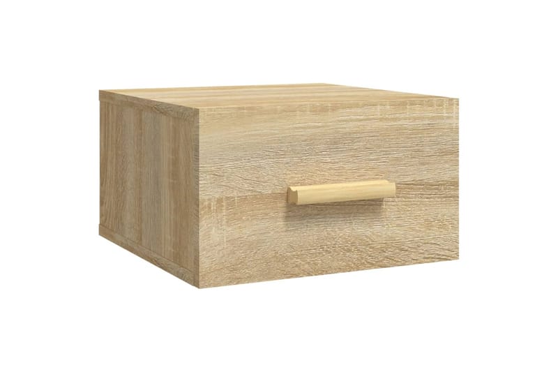 beBasic Seinäkiinnitettävät yöpöydät 2 kpl Sonoma-tammi 35x35x20 cm - Ruskea - Huonekalut - Pöytä & ruokailuryhmä - Apupöytä & sivupöytä - Yöpöytä