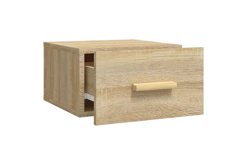 beBasic Seinäkiinnitettävät yöpöydät 2 kpl Sonoma-tammi 35x35x20 cm - Ruskea - Huonekalut - Pöytä & ruokailuryhmä - Apupöytä & sivupöytä - Yöpöytä