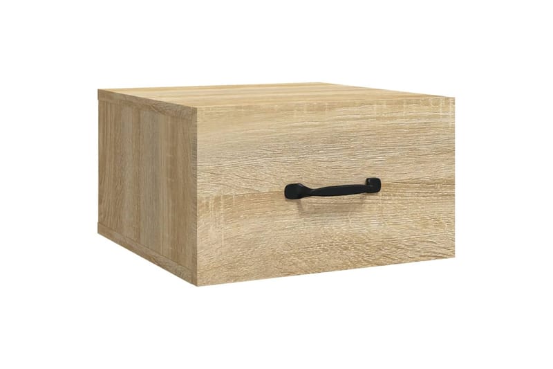 beBasic Seinäkiinnitettävät yöpöydät 2 kpl Sonoma-tammi 35x35x20 cm - Ruskea - Huonekalut - Pöytä & ruokailuryhmä - Apupöytä & sivupöytä - Yöpöytä