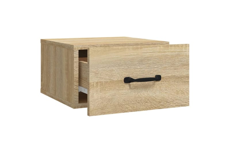 beBasic Seinäkiinnitettävät yöpöydät 2 kpl Sonoma-tammi 35x35x20 cm - Ruskea - Huonekalut - Pöytä & ruokailuryhmä - Apupöytä & sivupöytä - Yöpöytä