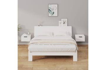 beBasic Seinäkiinnitettävät yöpöydät 2 kpl valkoinen 34x30x20 cm - Valkoinen - Huonekalut - Pöytä & ruokailuryhmä - Apupöytä & sivupöytä - Yöpöytä