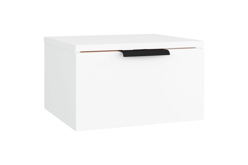 beBasic Seinäkiinnitettävät yöpöydät 2 kpl valkoinen 34x30x20 cm - Valkoinen - Huonekalut - Pöytä & ruokailuryhmä - Apupöytä & sivupöytä - Yöpöytä