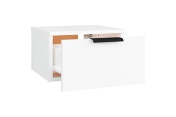 beBasic Seinäkiinnitettävät yöpöydät 2 kpl valkoinen 34x30x20 cm - Valkoinen - Huonekalut - Pöytä & ruokailuryhmä - Apupöytä & sivupöytä - Yöpöytä