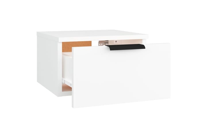 beBasic Seinäkiinnitettävät yöpöydät 2 kpl valkoinen 34x30x20 cm - Valkoinen - Yöpöytä