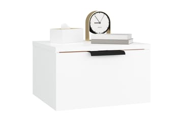 beBasic Seinäkiinnitettävät yöpöydät 2 kpl valkoinen 34x30x20 cm - Valkoinen - Huonekalut - Pöytä & ruokailuryhmä - Apupöytä & sivupöytä - Yöpöytä
