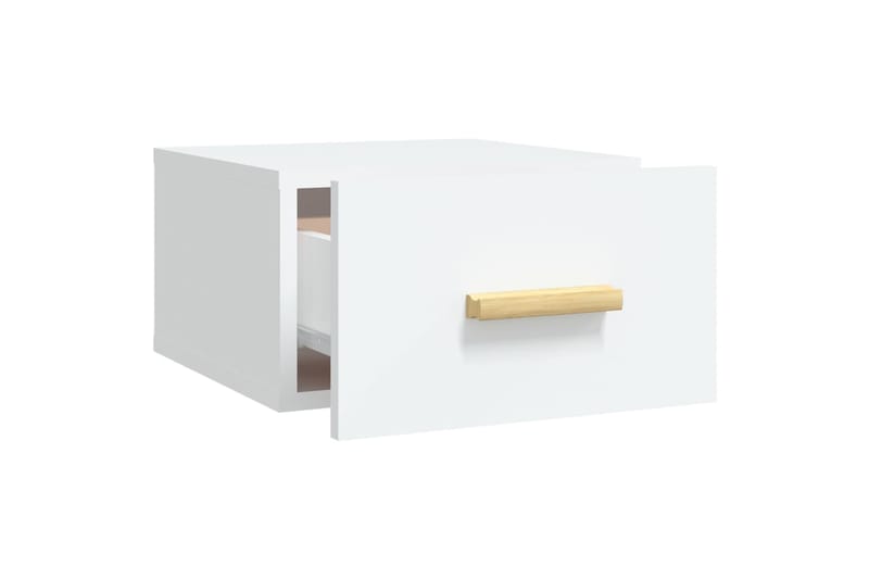 beBasic Seinäkiinnitettävät yöpöydät 2 kpl valkoinen 35x35x20 cm - Valkoinen - Huonekalut - Pöytä & ruokailuryhmä - Apupöytä & sivupöytä - Yöpöytä