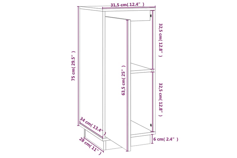 beBasic Senkit 2 kpl 31,5x34x75 cm täysi mänty - Ruskea - Lamppupöytä - Tarjotinpöytä & pikkupöytä