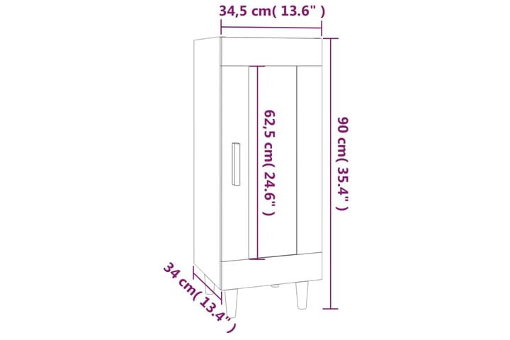 beBasic Senkki betoninharmaa 34,5x34x90 cm tekninen puu - Harmaa - Lamppupöytä - Tarjotinpöytä & pikkupöytä