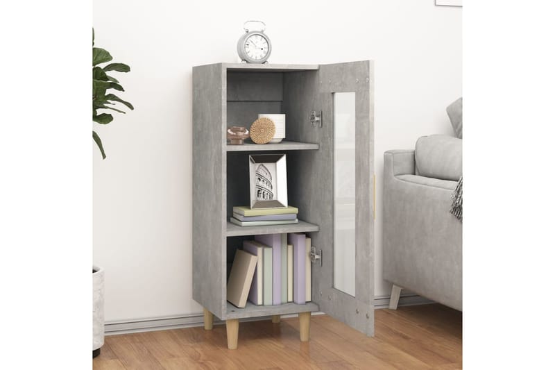 beBasic Senkki betoninharmaa 34,5x34x90 cm tekninen puu - Harmaa - Huonekalut - Pöytä & ruokailuryhmä - Apupöytä & sivupöytä - Lamppupöytä