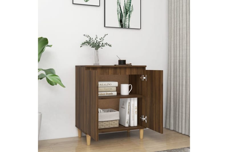 beBasic Senkki ruskea tammi 60x35x70 cm tekninen puu - Ruskea - Huonekalut - Pöytä & ruokailuryhmä - Apupöytä & sivupöytä - Lamppupöytä