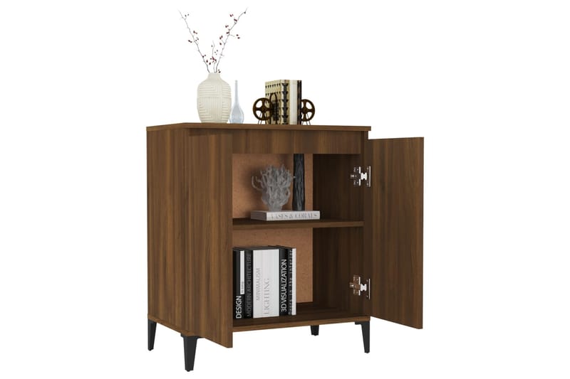 beBasic Senkki ruskea tammi 60x35x70 cm tekninen puu - Ruskea - Huonekalut - Pöytä & ruokailuryhmä - Apupöytä & sivupöytä - Lamppupöytä