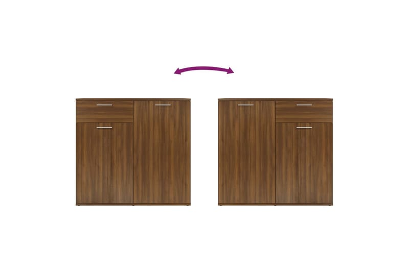 beBasic Senkki ruskea tammi 80x36x75 cm tekninen puu - Ruskea - Huonekalut - Pöytä & ruokailuryhmä - Apupöytä & sivupöytä - Lamppupöytä