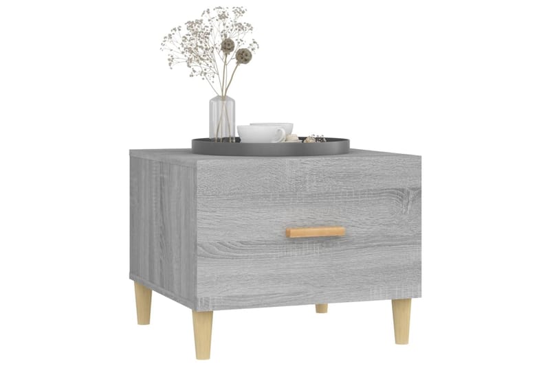 beBasic Sohvapöydät 2 kpl harmaa Sonoma 50x50x40 cm tekninen puu - Harmaa - Huonekalut - Pöytä & ruokailuryhmä - Apupöytä & sivupöytä - Lamppupöytä