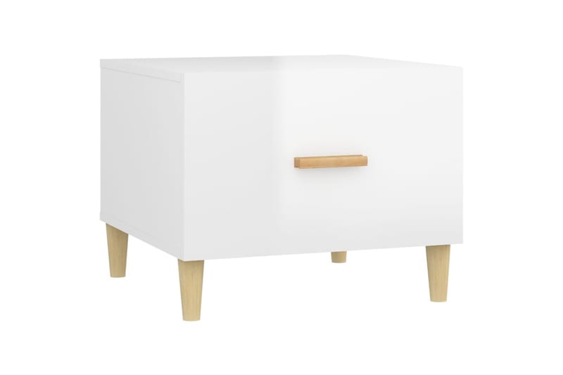 beBasic Sohvapöydät 2 kpl korkeakiilto valk. 50x50x40 cm tekninen puu - Valkoinen - Huonekalut - Pöytä & ruokailuryhmä - Apupöytä & sivupöytä - Lamppupöytä