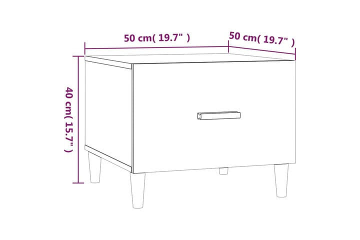 beBasic Sohvapöydät 2 kpl ruskea tammi 50x50x40 cm tekninen puu - Ruskea - Lamppupöytä - Tarjotinpöytä & pikkupöytä
