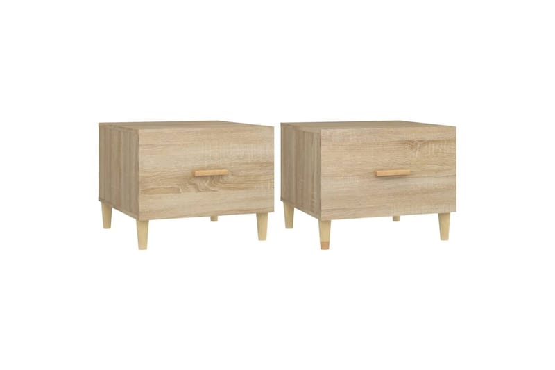 beBasic Sohvapöydät 2 kpl Sonoma-tammi 50x50x40 cm tekninen puu - Ruskea - Huonekalut - Pöytä & ruokailuryhmä - Apupöytä & sivupöytä - Lamppupöytä