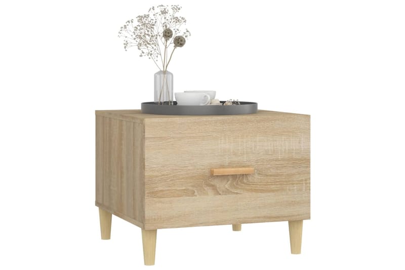beBasic Sohvapöydät 2 kpl Sonoma-tammi 50x50x40 cm tekninen puu - Ruskea - Huonekalut - Pöytä & ruokailuryhmä - Apupöytä & sivupöytä - Lamppupöytä