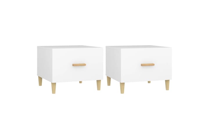 beBasic Sohvapöydät 2 kpl valkoinen 50x50x40 cm tekninen puu - Valkoinen - Lamppupöytä - Tarjotinpöytä & pikkupöytä