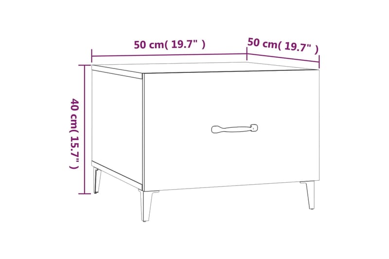 beBasic Sohvapöydät metallijaloilla 2 kpl harmaa Sonoma 50x50x40 cm - Harmaa - Lamppupöytä - Tarjotinpöytä & pikkupöytä