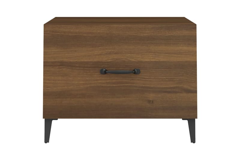 beBasic Sohvapöydät metallijaloilla 2 kpl ruskea tammi 50x50x40 cm - Ruskea - Huonekalut - Pöytä & ruokailuryhmä - Apupöytä & sivupöytä - Lamppupöytä