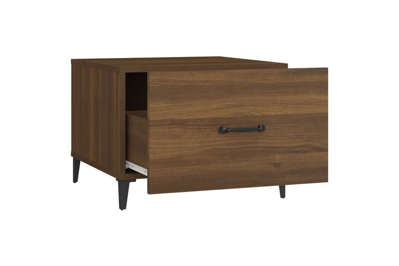 beBasic Sohvapöydät metallijaloilla 2 kpl ruskea tammi 50x50x40 cm - Ruskea - Huonekalut - Pöytä & ruokailuryhmä - Apupöytä & sivupöytä - Lamppupöytä
